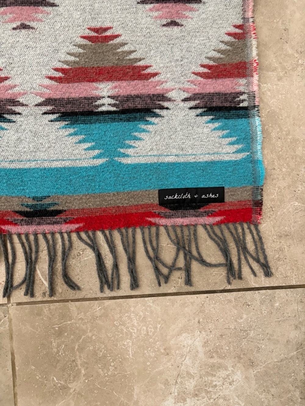 Sackcloth + Ashes Tribal Turquoise blanket - Picture 2 of 4